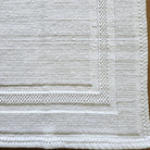 White woven cotton bath mat, soft looped weave, 100% stonewashed cotton