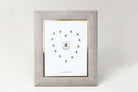 Barley faux shagreen Bella photo frame by Forwood Design, polished walnut back, styled view