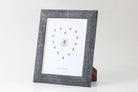 Charcoal faux shagreen Bella photo frame by Forwood Design, polished walnut back