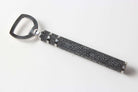 Charcoal faux shagreen bottle opener by Forwood Design, stainless steel, styled with bottles