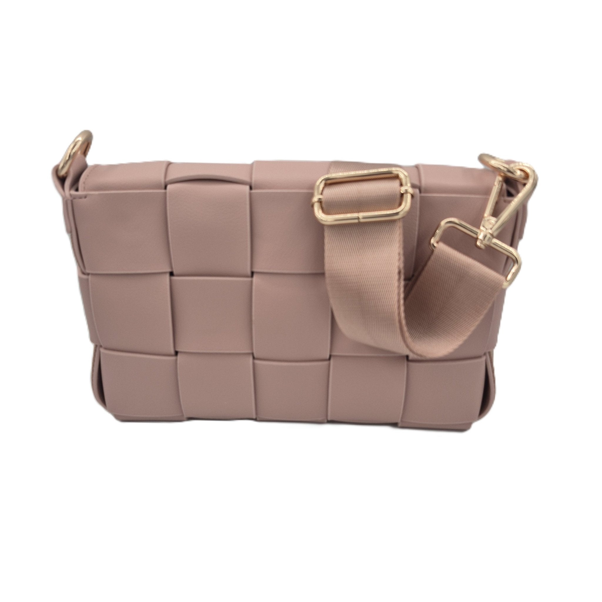Braided small bag in dusty pink