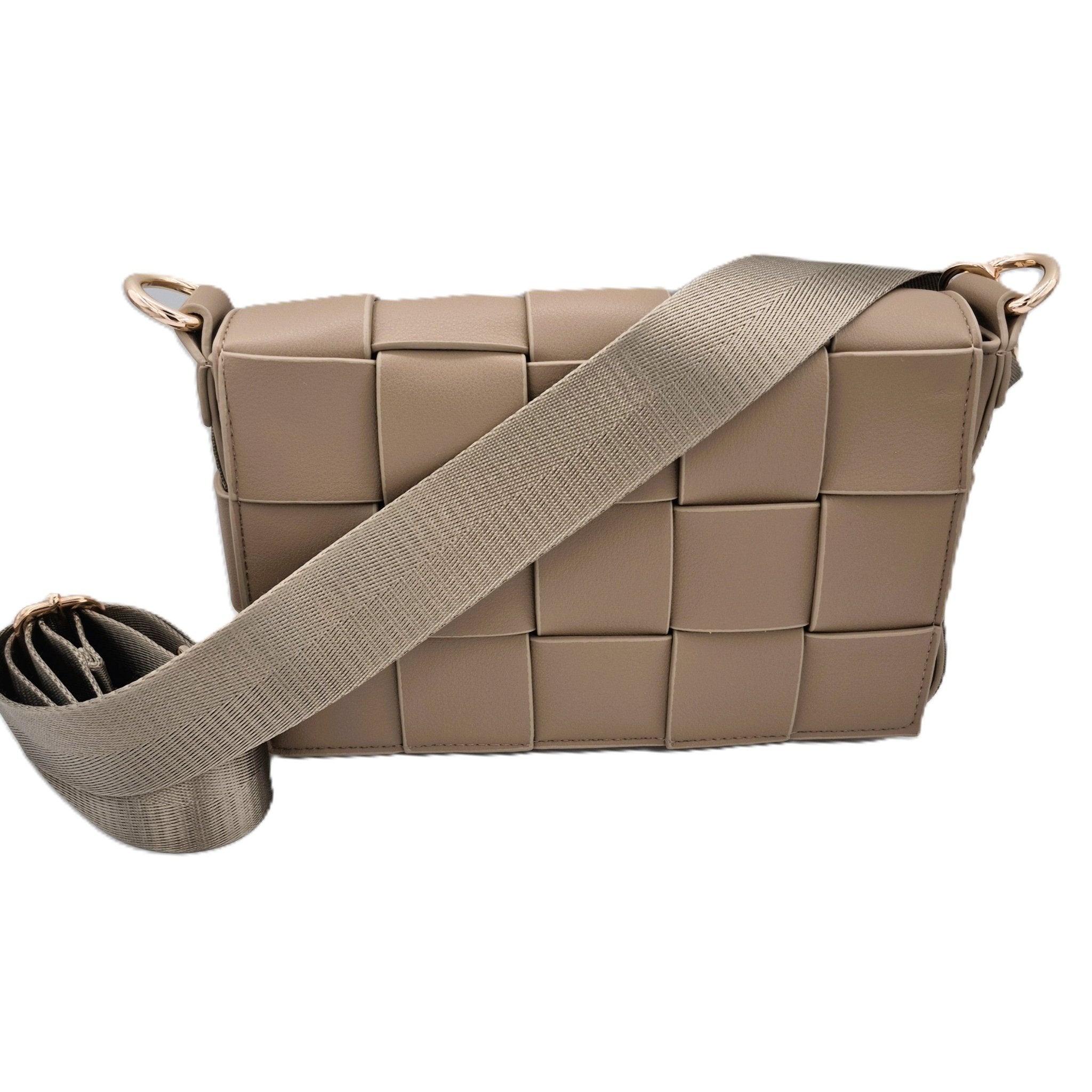 Braided small bag in taupe