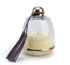 Cloche Mocca Oriental candle under bell-shaped glass lid with tasselled knob, spicy oriental scent