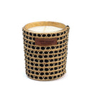 Sabra Rania Incense small candle, black and gold cactus silk, detail