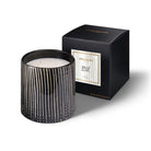 Zebra Mandarin Majorelle large candle, black and white striped pot, detail
