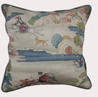 Mongolia cushion cover depicting horse-mounted hunters, square