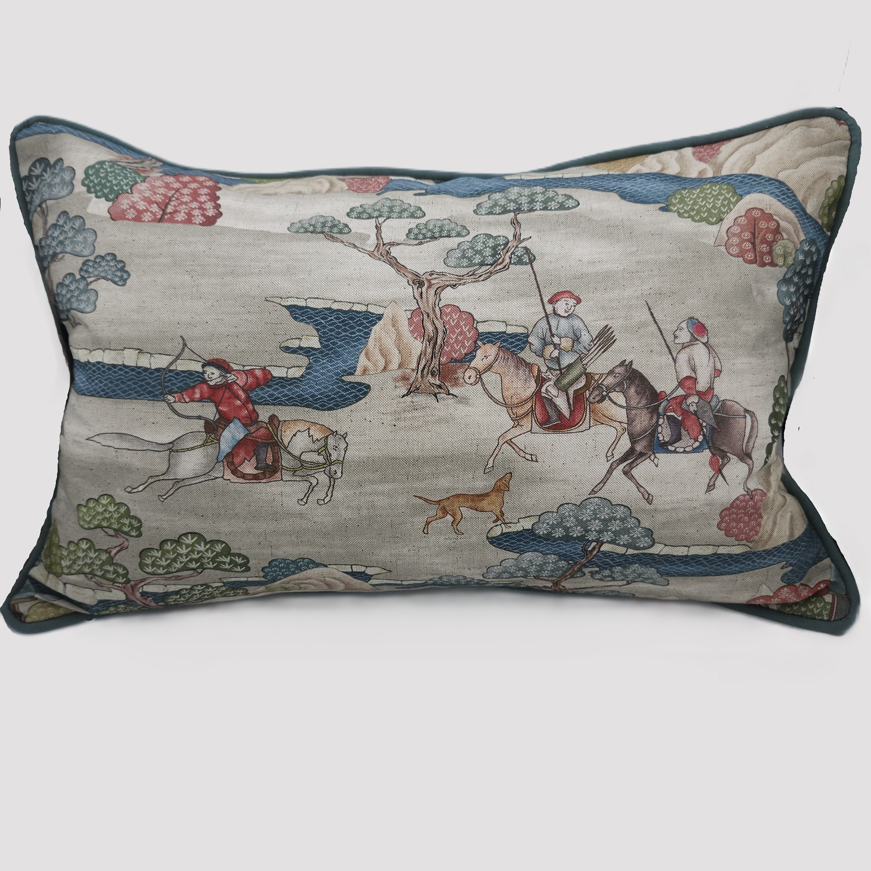 Mongolia print cushion cover, rectangular
