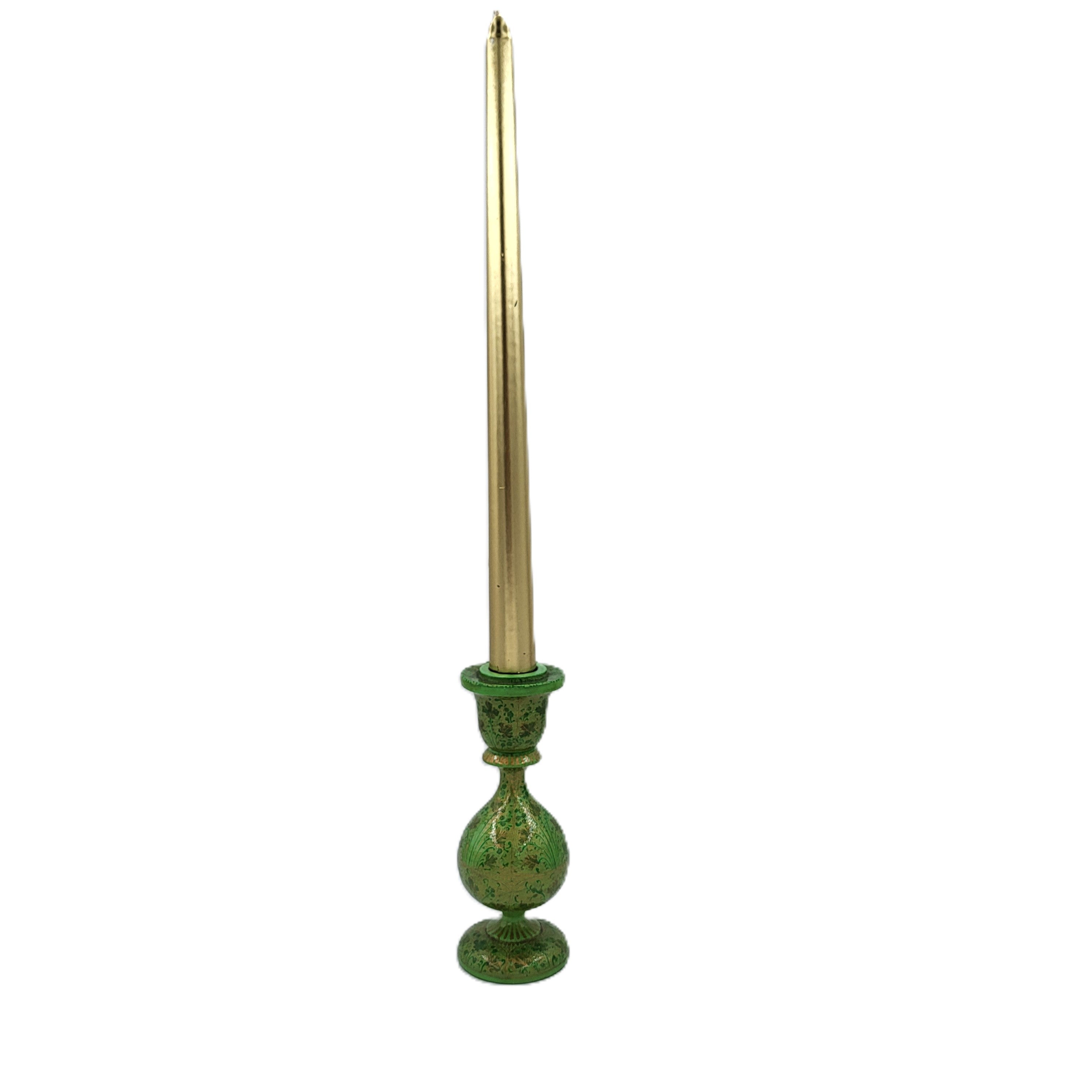 Gold taper dinner candle, 30 cm