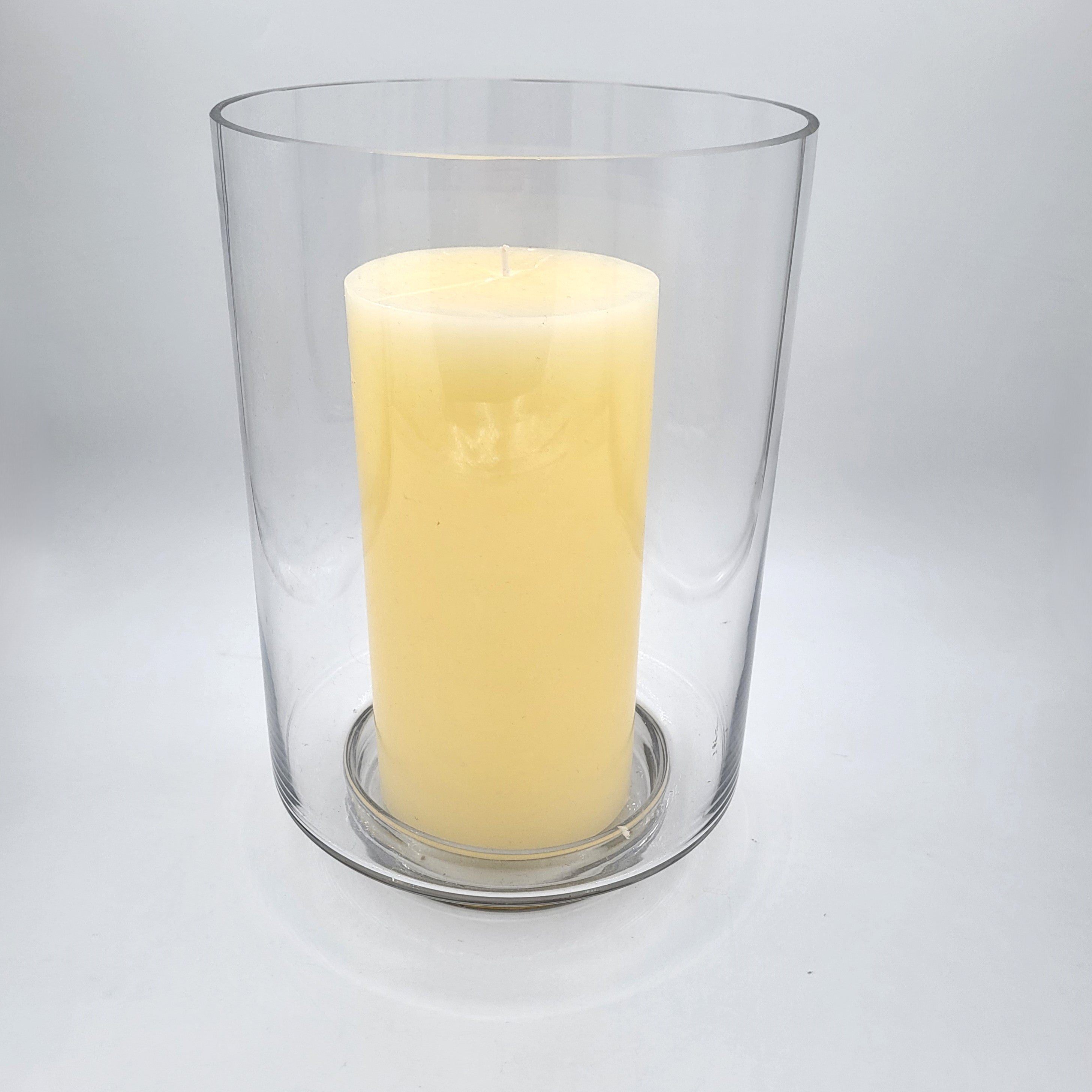 Ivory pillar candle, 10 cm diameter, 20 cm high, household staple