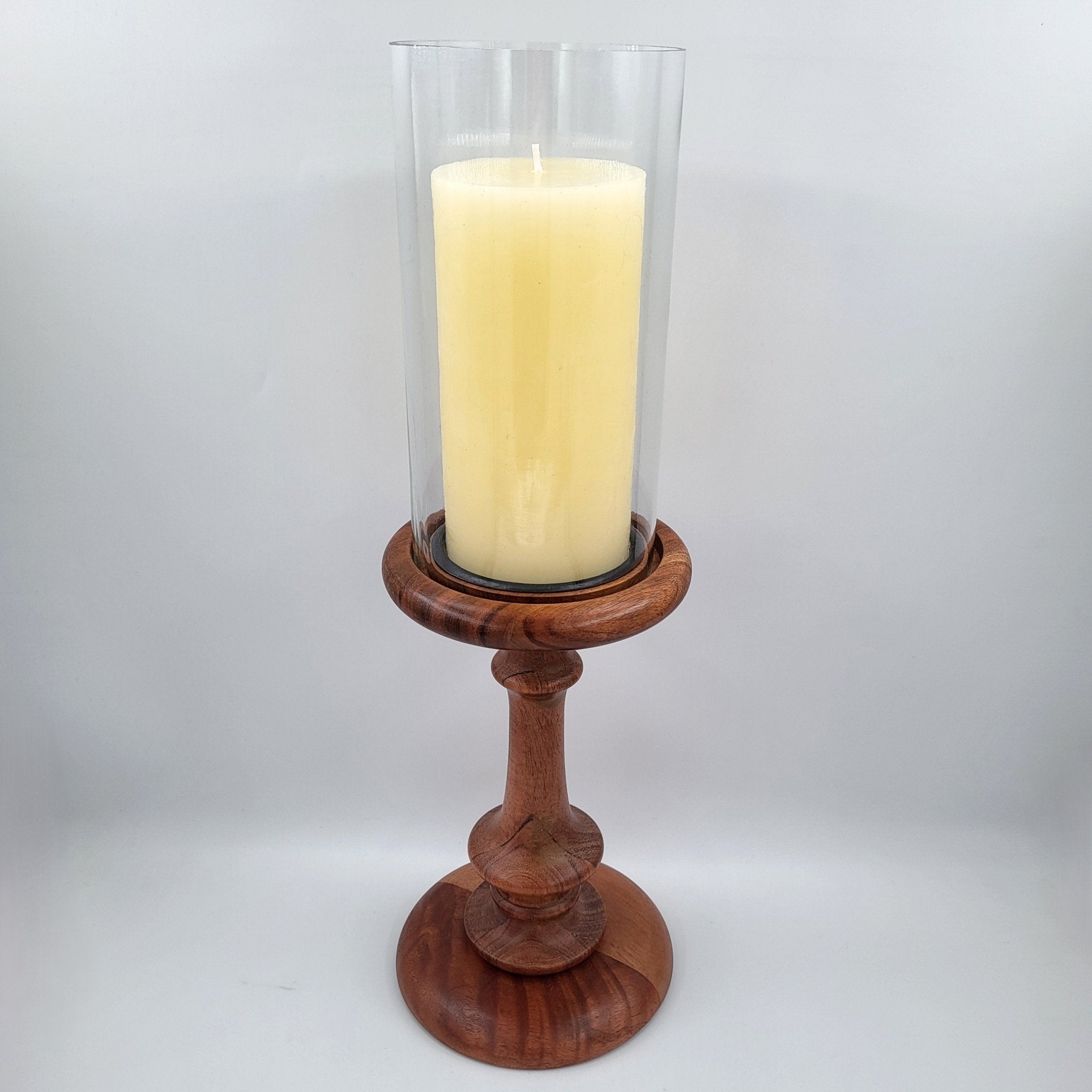 Ivory pillar candle, 7.5 cm diameter and 15 cm high, paraffin wax
