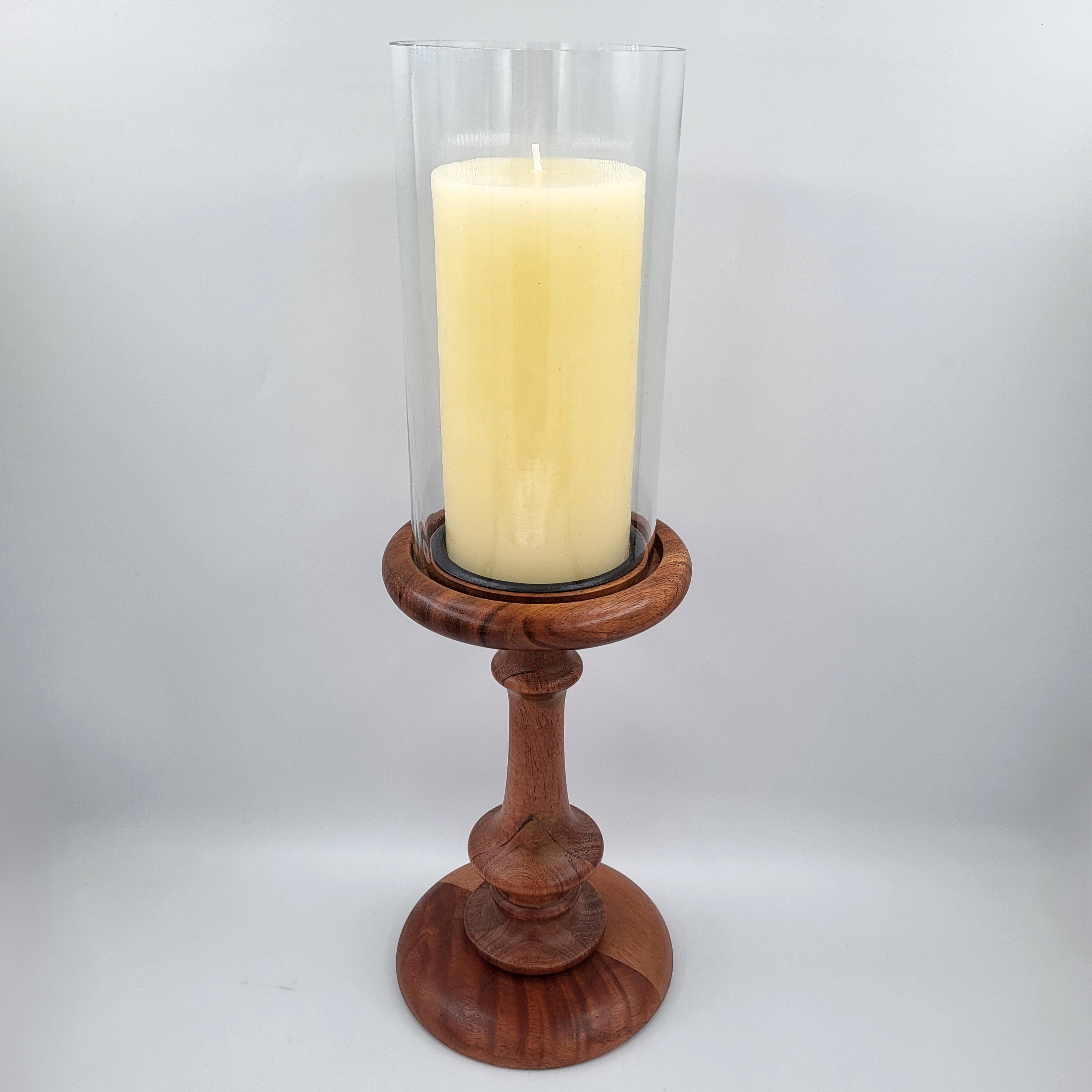 Ivory pillar candle, 7.5 cm diameter and 15 cm high, paraffin wax