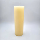 Ivory pillar candle, 7.5 cm diameter, 22.5 cm high, household staple