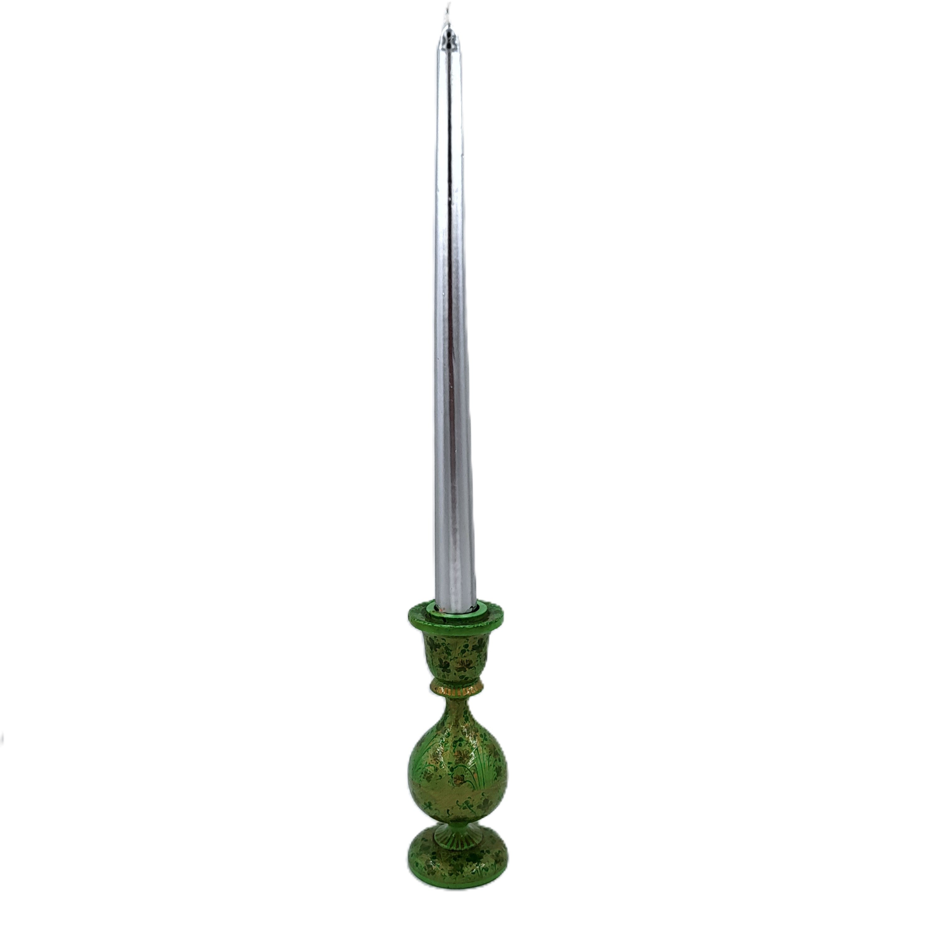 Silver taper dinner candle, 30 cm