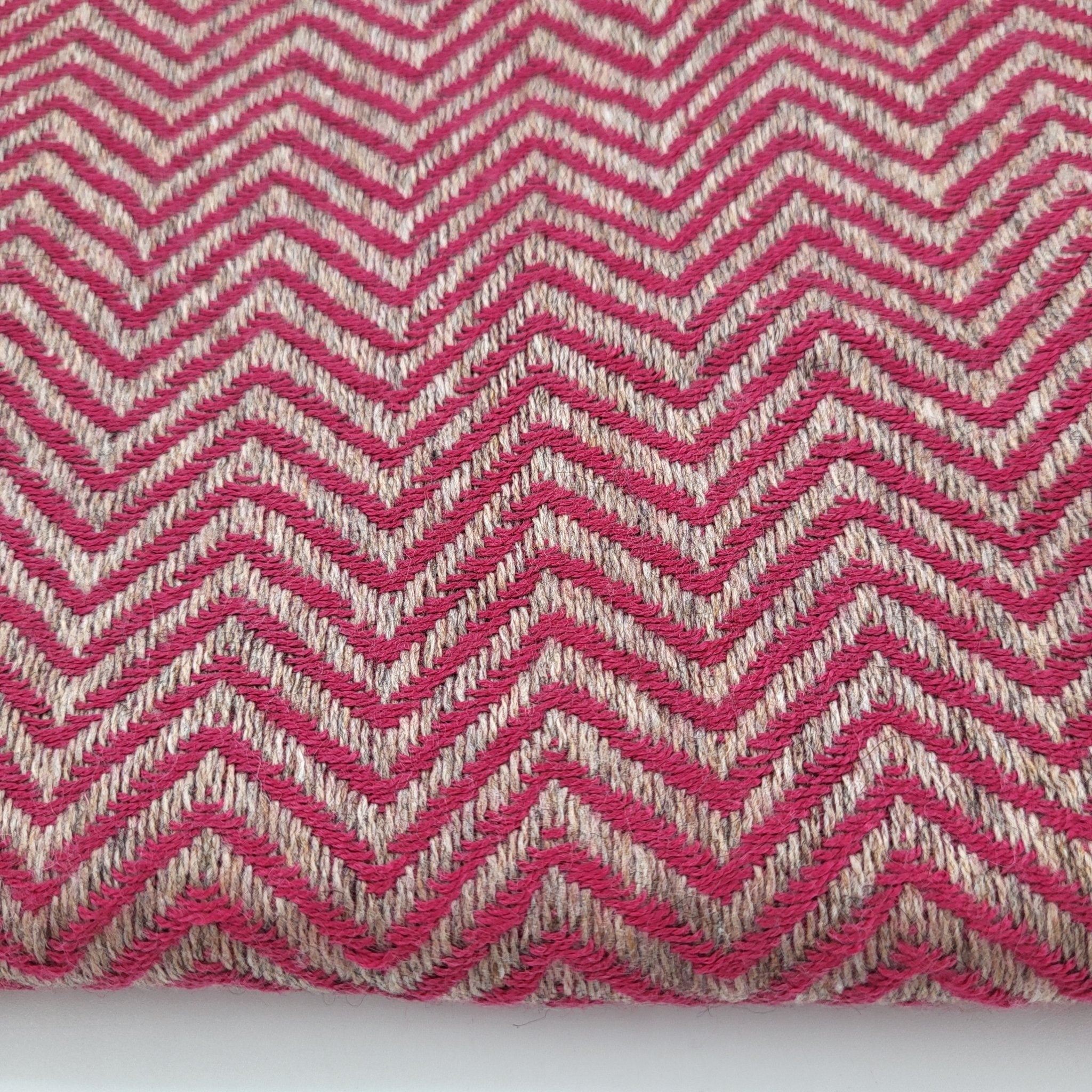 Cashmere herringbone shawl in rosy red