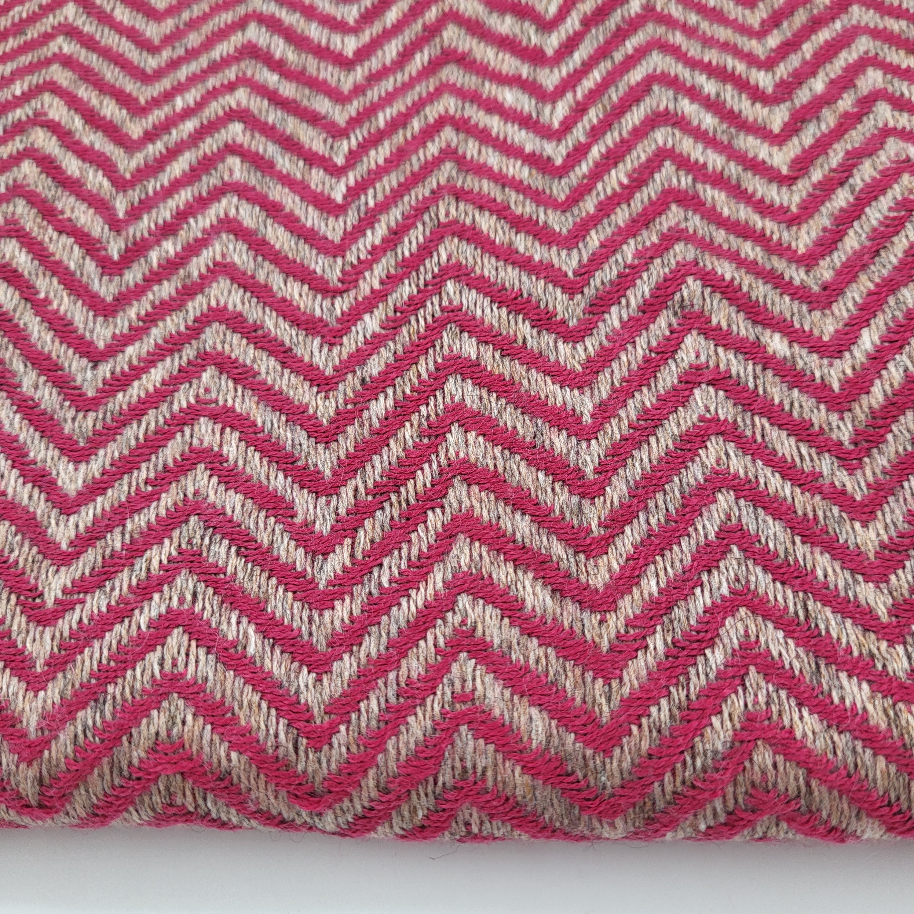 Cashmere herringbone shawl in rosy red