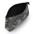 Black Flower Linen wash bag with a zip