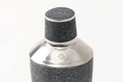 Charcoal faux shagreen cocktail shaker, styled for home entertaining