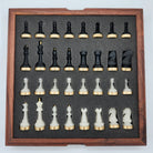 Luxury chess set, close-up of the pieces