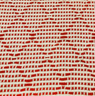 Close up of Portuguese mosaic recycled cotton throw in red