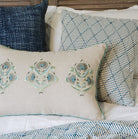 Blue Portuguese Sidewalk Cushion and Throw with 2 other cushions