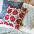 Blue Portuguese Mosaic Cushion Cover & Throw with 2 other cushions