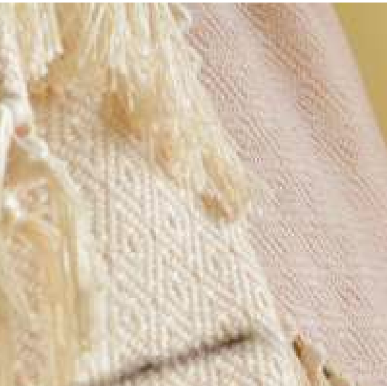 Reversible cotton throw in rose and natural, 150 x 180 cm
