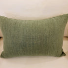 Heavy linen and jute cushion cover in pea green, 40 x 60 cm, India