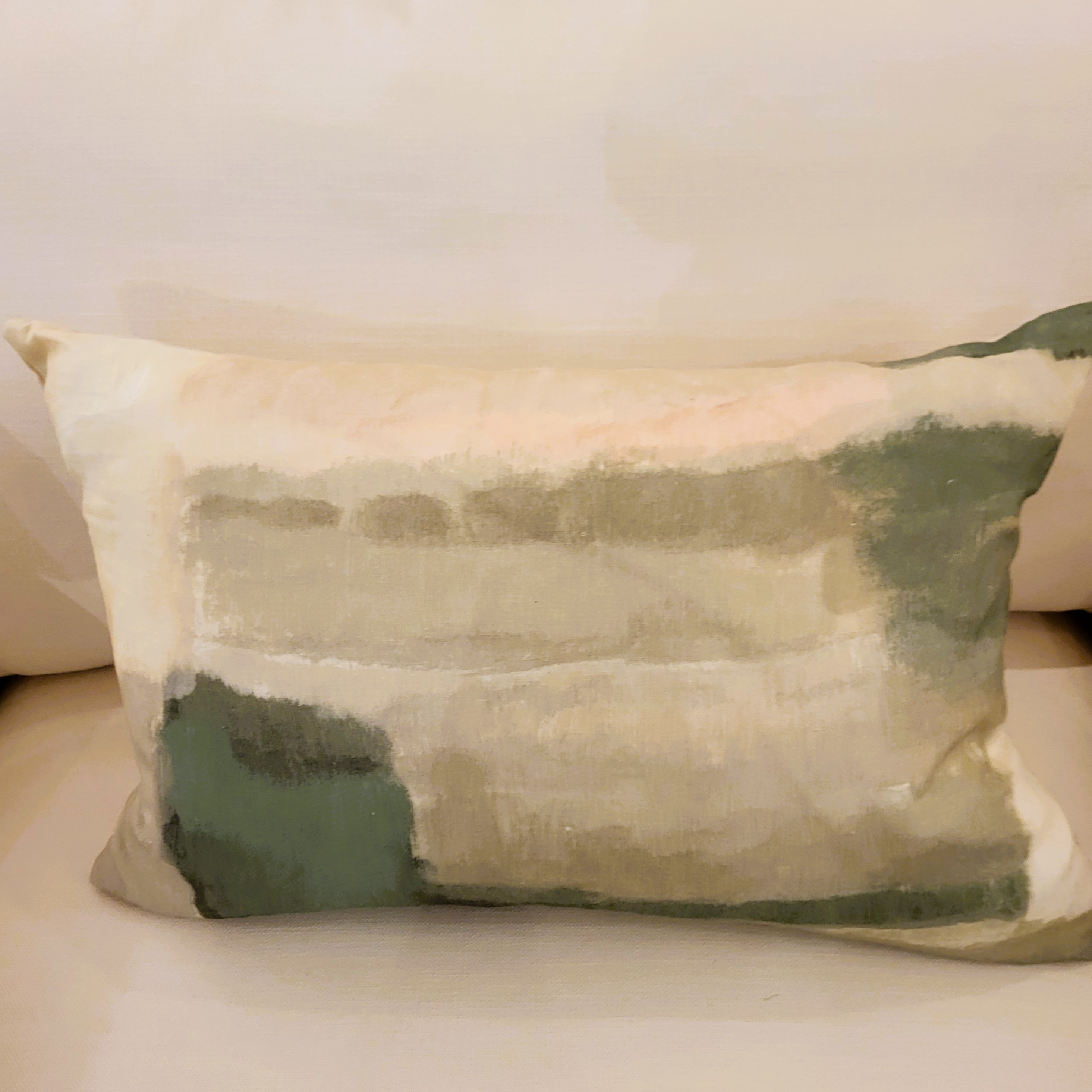 Thea abstract-print linen cushion cover, 60 x 40 cm