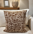 Nomad bronze patterned cushion cover, cotton and linen, 55 x 55 cm
