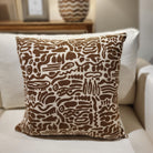 Nomad bronze cushion cover, cotton and linen, tribal pattern, 55 x 55 cm, detail