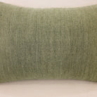 Linen and jute pea green cushion cover, detail, India
