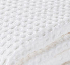 Lightweight white waffle cotton bedspread