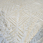White cotton cutwork bedspread, handmade, full view