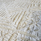 White cotton applique bedspread, single size, detail