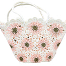 Crochet beach bag in pink