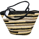 Crochet basket with zebra-colour stripes, Ceannis