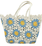 Crochet beach bag in blue