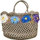Crochet beach bag in multicolour