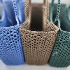Ceannis crochet shoulder baskets in two colours