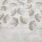 Dandelion embroidered pashmina in cream, 75 x 210 cm, with all-over metallic thread motif