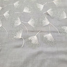 Dandelion embroidered pashmina in grey, 75 x 210 cm, with all-over metallic thread motif