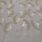 Dandelion embroidered pashmina in taupe, 75 x 210 cm, with all-over metallic thread motif