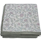 King block-print cotton dohar blanket with a floral print, 270 x 270 cm, machine washable