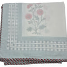 Queen block-print cotton dohar blanket with a marigold print, 225 x 270 cm, machine washable