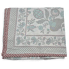 Single cotton dohar blanket with a block-print pomegranate design, 150 x 225 cm, a light alternative to a duvet
