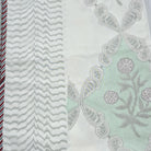 Single block-print cotton dohar blanket with a trellis print, 150 x 225 cm, machine washable