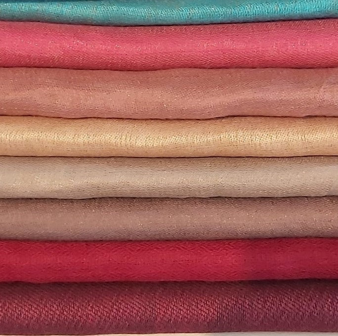 Duo metallic pashmina shawl, two-tone with a gold sheen