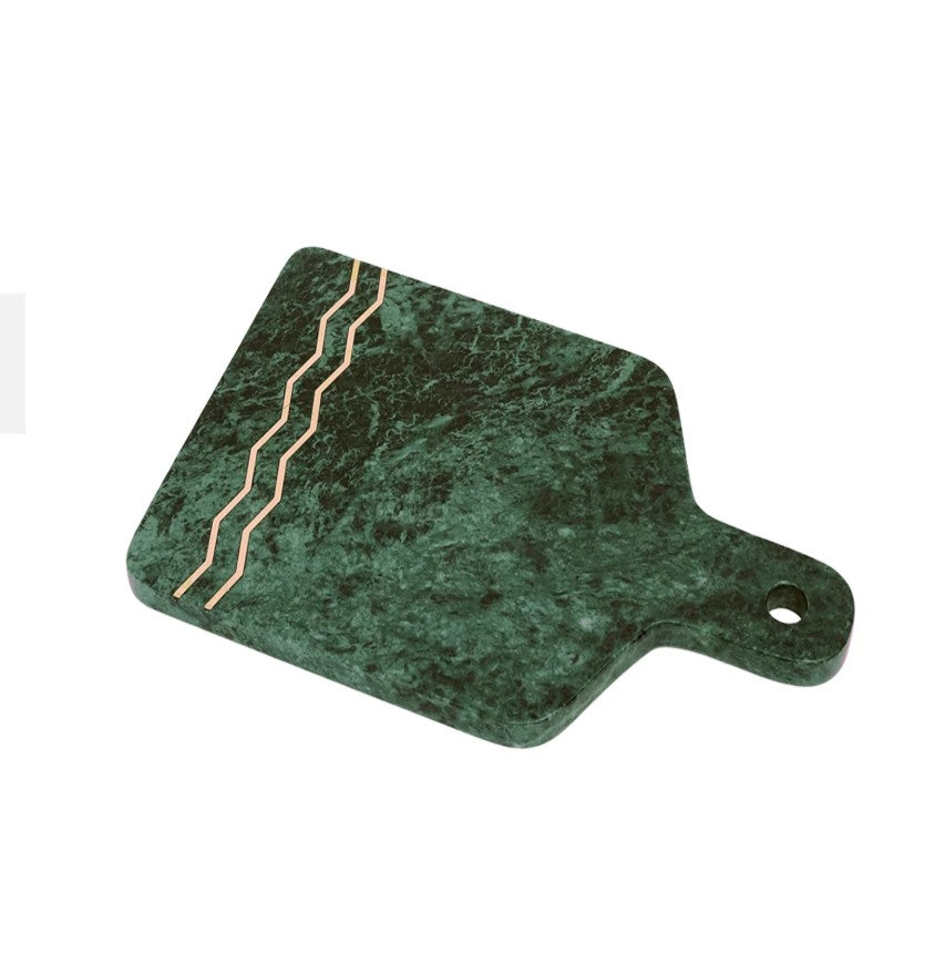 Ornate green marble chopping and cheese board, 30.5 x 18.75 cm, food safe