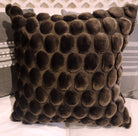 Egg Velvet Cushion in chocolate by Ceannis, 50 x 50 cm, eggshell-pattern front with cotton velvet back