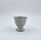 Grey ceramic egg cup, 5 cm diameter x 5 cm, detail view